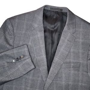 HUGO BOSS Guabello‎ 40R 2 Bttn Jacket 34x29 Pant Italian Super120 Gray Check Set